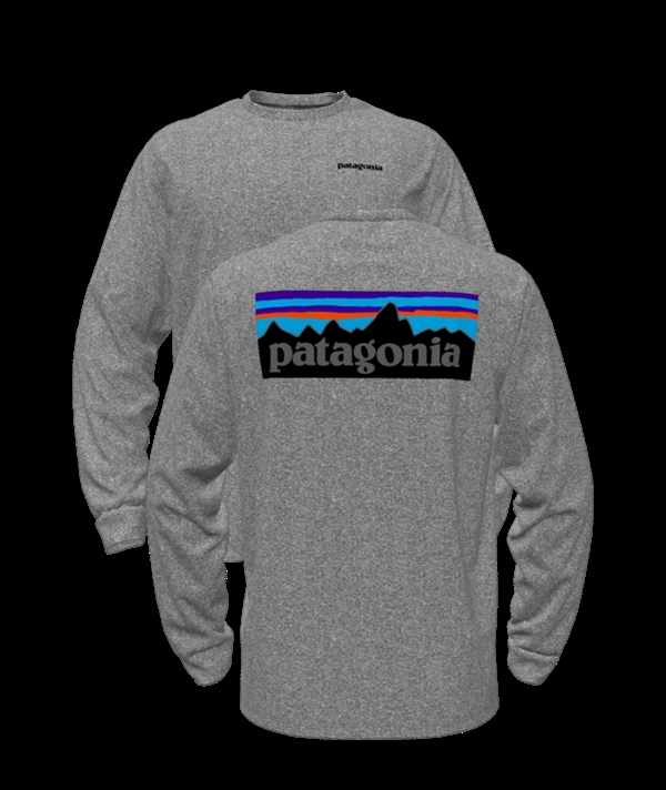Patagonia Mens L/S P-6 Logo Responsibili-Tee - Gravel Heather